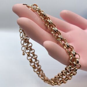 Origami Owl Rose Gold Tone Anklet Ankie Bracelet Double Rolo Chain Boho Classic